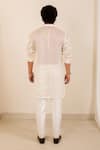 Shop_Menero_Off White Chanderi Silk, Cotton Embroidery Web Designed Kurta And Pant Set _at_Aza_Fashions