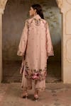 Shop_RICHA AHLUWALIA_Blush Chanderi , Cotton, Embroidery, Mughal Floral Zardozi Kurta Set _at_Aza_Fashions