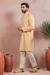Arihant Rai Sinha_Mustard Silk Floral Pattern Kurta And Pant Set _Online_at_Aza_Fashions