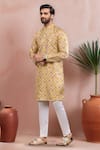 Arihant Rai Sinha_Mustard Silk Embroidery Butti Kurta Set _Online_at_Aza_Fashions