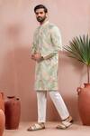 Arihant Rai Sinha_Multi Color Silk Embroidery, Foil Printing Jungle Pattern Kurta Set _Online_at_Aza_Fashions
