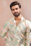 Buy_Arihant Rai Sinha_Multi Color Silk Embroidery, Foil Printing Jungle Pattern Kurta Set _Online_at_Aza_Fashions