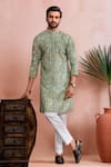 Buy Arihant Rai Sinha Green Cotton, Silk Woven Panels Kurta Set at Aza Fashions Buy_Arihant Rai Sinha_Green Cotton, Silk Woven Panels Kurta Set _at_Aza_Fashions