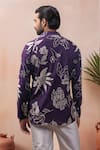 Shop_Arihant Rai Sinha_Purple Muslin Printed Floral Short Kurta _at_Aza_Fashions