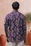 Shop_Arihant Rai Sinha_Purple Muslin Printed Floral Motif Short Kurta _at_Aza_Fashions