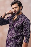 Buy_Arihant Rai Sinha_Purple Muslin Printed Floral Motif Short Kurta _Online_at_Aza_Fashions