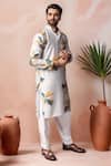 Arihant Rai Sinha Gray Viscose, Silk Floral Motif Kurta And Salwar Set Online at Aza Fashions Arihant Rai Sinha_Gray Viscose, Silk Floral Motif Kurta And Salwar Set _Online_at_Aza_Fashions