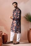 Buy_Arihant Rai Sinha_Black Viscose, Silk Abstract Print Kurta Set _Online_at_Aza_Fashions