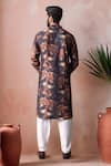 Shop_Arihant Rai Sinha_Black Viscose, Silk Abstract Print Kurta Set _at_Aza_Fashions