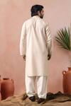 Shop_Arihant Rai Sinha_Off White Linen, Silk Embroidery Kurta And Salwar Set _at_Aza_Fashions