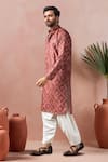 Arihant Rai Sinha_Maroon Cotton, Silk Jaal Print Kurta And Salwar Set _Online_at_Aza_Fashions