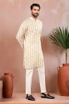 Buy_Arihant Rai Sinha_Cream Linen, Cotton Paisley Pattern Kurta And Pant Set _Online_at_Aza_Fashions