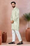 Arihant Rai Sinha_Green Linen, Cotton Geometric Print Kurta And Pant Set _Online_at_Aza_Fashions