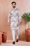Buy_Arihant Rai Sinha_Off White Linen, Cotton Abstract Pattern Kurta And Pant Set _at_Aza_Fashions