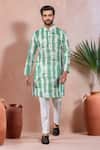 Buy_Arihant Rai Sinha_Green Linen, Cotton Abstract Print Kurta And Pant Set _at_Aza_Fashions