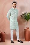 Arihant Rai Sinha_Green Linen, Cotton Abstract Print Kurta With Pant _Online_at_Aza_Fashions
