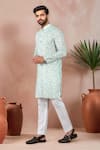 Buy_Arihant Rai Sinha_Green Linen, Cotton Abstract Print Kurta With Pant _Online_at_Aza_Fashions