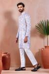 Buy_Arihant Rai Sinha_Lavender Linen, Cotton Abstract Print Kurta With Pant _Online_at_Aza_Fashions