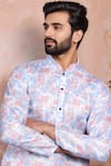 Shop_Arihant Rai Sinha_Lavender Linen, Cotton Abstract Print Kurta With Pant _Online_at_Aza_Fashions