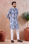 Buy_Arihant Rai Sinha_Navy Linen, Cotton Tie-dye Kurta And Pant Set _Online_at_Aza_Fashions