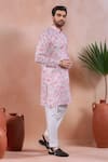 Arihant Rai Sinha_Pink Linen, Cotton Floral Pattern Kurta And Pant Set _Online_at_Aza_Fashions