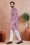 Buy_Arihant Rai Sinha_Purple Linen, Cotton Leaf Motif Pattern Kurta And Pant Set _Online_at_Aza_Fashions