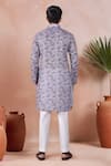 Shop_Arihant Rai Sinha_Purple Linen, Cotton Leaf Pattern Kurta And Pant Set _at_Aza_Fashions