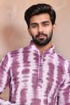 Shop_Arihant Rai Sinha_Wine Linen, Cotton Abstract Print Kurta And Pant Set _Online_at_Aza_Fashions