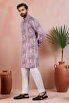Arihant Rai Sinha_Wine Cotton Embroidery Abstract Pattern Kurta With Pant _Online_at_Aza_Fashions