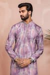 Shop_Arihant Rai Sinha_Wine Cotton Embroidery Abstract Pattern Kurta With Pant _Online_at_Aza_Fashions