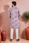 Shop_Arihant Rai Sinha_Wine Cotton Embroidery Abstract Pattern Kurta With Pant _at_Aza_Fashions