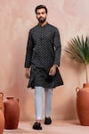 Buy_Arihant Rai Sinha_Black Cotton Woven Dobby Kurta And Pant Set _at_Aza_Fashions