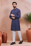Buy Arihant Rai Sinha Blue Cotton Woven Dobby Kurta And Pant Set at Aza Fashions Buy_Arihant Rai Sinha_Blue Cotton Woven Dobby Kurta And Pant Set _at_Aza_Fashions