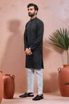 Arihant Rai Sinha Black Cotton Woven Dobby Kurta And Pant Set Online at Aza Fashions Arihant Rai Sinha_Black Cotton Woven Dobby Kurta And Pant Set _Online_at_Aza_Fashions