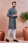 Buy Arihant Rai Sinha Gray Cotton Woven Dobby Kurta And Pant Set Online at Aza Fashions Buy_Arihant Rai Sinha_Gray Cotton Woven Dobby Kurta And Pant Set _Online_at_Aza_Fashions