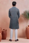 Shop Arihant Rai Sinha Gray Cotton Woven Dobby Kurta And Pant Set at Aza Fashions Shop_Arihant Rai Sinha_Gray Cotton Woven Dobby Kurta And Pant Set _at_Aza_Fashions