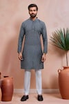Buy Arihant Rai Sinha Gray Cotton Woven Dobby Kurta And Pant Set at Aza Fashions Buy_Arihant Rai Sinha_Gray Cotton Woven Dobby Kurta And Pant Set _at_Aza_Fashions