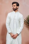 Shop Arihant Rai Sinha Cream Viscose, Silk Embroidery, Mirrors Kurta Set Online at Aza Fashions Shop_Arihant Rai Sinha_Cream Viscose, Silk Embroidery, Mirrors Kurta Set _Online_at_Aza_Fashions