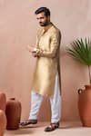 Buy_Arihant Rai Sinha_Gold Jacquard, Silk Woven Kurta With Salwar _Online_at_Aza_Fashions