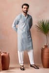 Buy_Arihant Rai Sinha_Sky Blue Rayon, Silk Embroidery Thread Kurta And Salwar Set _Online_at_Aza_Fashions
