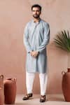 Buy_Arihant Rai Sinha_Sky Blue Rayon, Silk Embroidery Thread Kurta And Salwar Set _at_Aza_Fashions