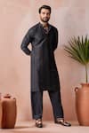 Arihant Rai Sinha_Black Rayon, Silk Embroidery, Sequins Thread Kurta And Salwar Set _Online_at_Aza_Fashions