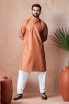 Arihant Rai Sinha_Orange Rayon, Silk Embroidery Thread Kurta And Salwar Set _Online_at_Aza_Fashions
