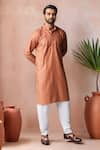Buy_Arihant Rai Sinha_Orange Rayon, Silk Embroidery Thread Kurta And Salwar Set _at_Aza_Fashions