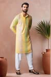 Buy_Arihant Rai Sinha_Yellow Rayon, Silk Embroidery Thread Kurta And Salwar Set _Online_at_Aza_Fashions