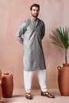 Buy Arihant Rai Sinha Gray Rayon, Silk Embroidery Thread Kurta And Salwar Set at Aza Fashions Buy_Arihant Rai Sinha_Gray Rayon, Silk Embroidery Thread Kurta And Salwar Set _at_Aza_Fashions