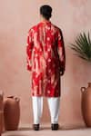 Shop_Arihant Rai Sinha_Red Modal, Silk Printed Kurta And Salwar Set _at_Aza_Fashions
