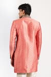 Shop_Rng Safawala_Peach Silk, Dupion Embroidery Dabka And Resham Achkan Set _at_Aza_Fashions