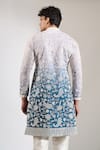 Shop Rng Safawala Blue Crepe, Silk, Dupion Embroidery, Sequins Ombre Floral Kurta Set at Aza Fashions Shop_Rng Safawala_Blue Crepe, Silk, Dupion Embroidery, Sequins Ombre Floral Kurta Set _at_Aza_Fashions