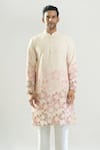 Rng Safawala_Off White Cotton, Silk, Dupion Embroidery, Chikankari Thread Kurta And Pant Set _Online_at_Aza_Fashions